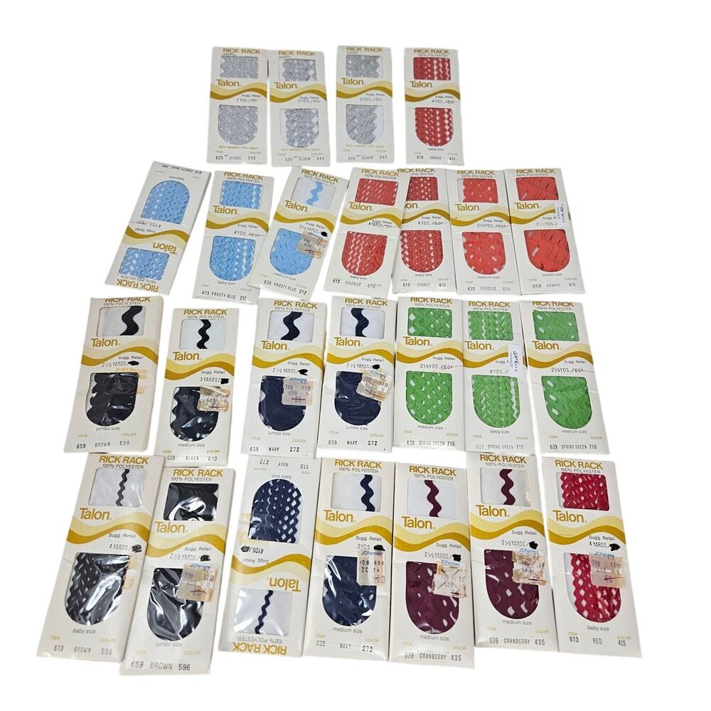 Lot of 25 Deadstock Vintage Talon Rick Rack 2.5 yds Sewing Tailor Dressmaking